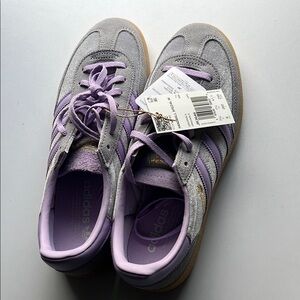 Adidas Women's Suede Gray and Lavender Sneakers